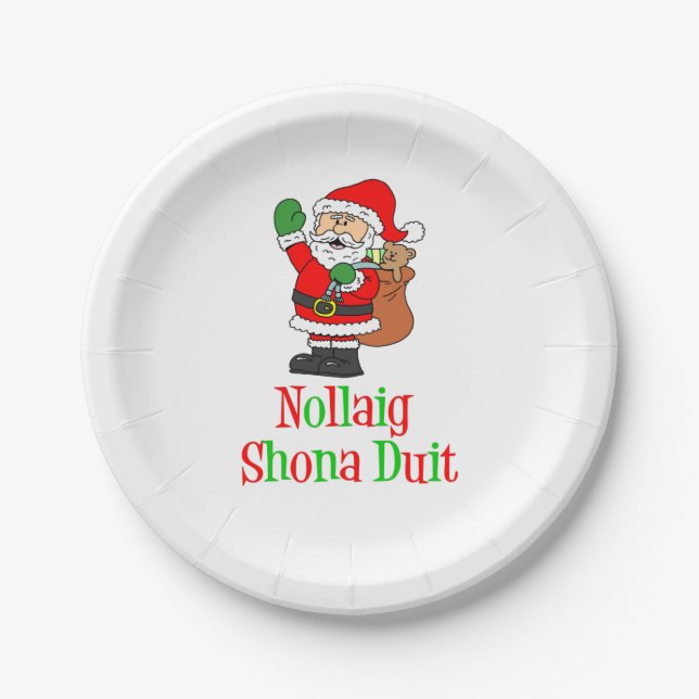 Assiettes En Carton Nollaig Shona Duit Noël irlandais (Devant)