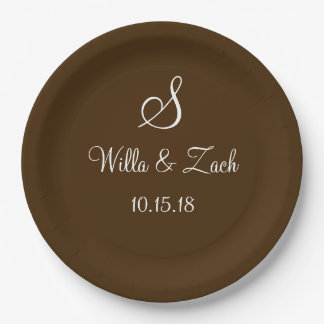 Assiettes En Carton Nom Date Monogramme Automne Mariage de automne Bro