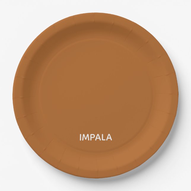 Assiettes En Carton nom de couleur brun Impala (Devant)