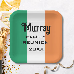 Assiettes En Carton Nom de famille irlandais personnalisé 