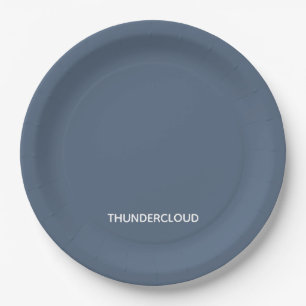 Assiettes En Carton Nom de la couleur gris-bleu du nuage-tonnerre