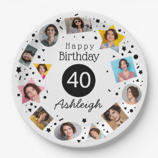 Assiettes En Carton Nom de la photo 40e anniversaire