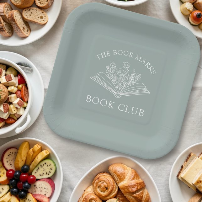 Assiettes En Carton Nom du club de lecture personnalisé (Créateur téléchargé)