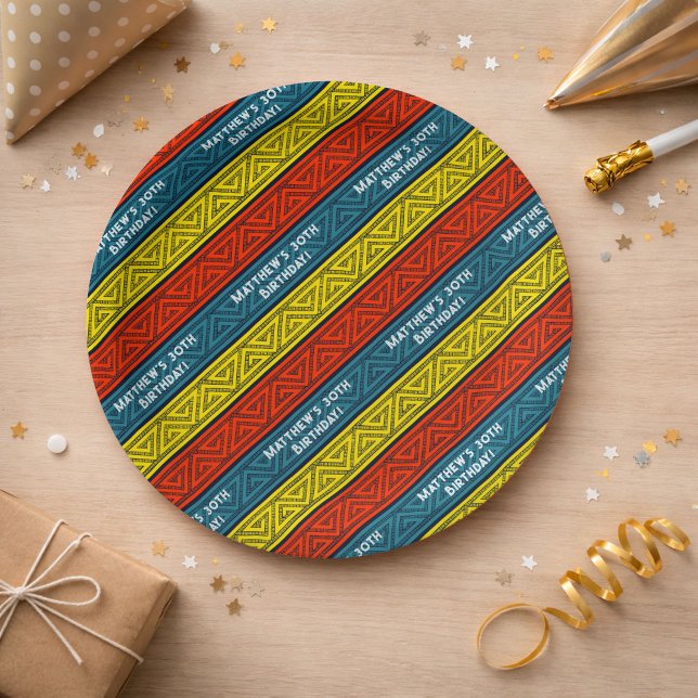 Assiettes En Carton Nom et âge Anniversaire Fête Celtique Bleu Rouge (Créateur téléchargé)