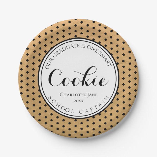 Assiettes En Carton Nom licencié elle est un biscuit futé (Devant)