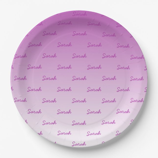 Assiettes En Carton Nom modifiable simple | Modifier n'importe quelle  (Devant)