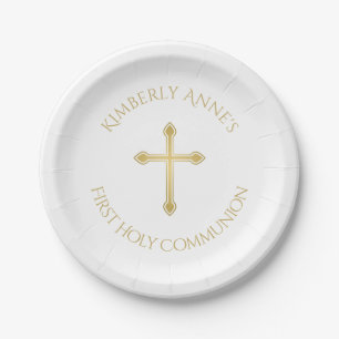 Assiettes En Carton Nom monogramme de la Croix d'or de la première co
