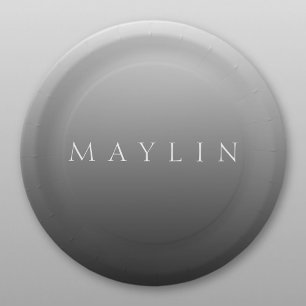 Assiettes En Carton Nom ou mot classique   Gris dégradé