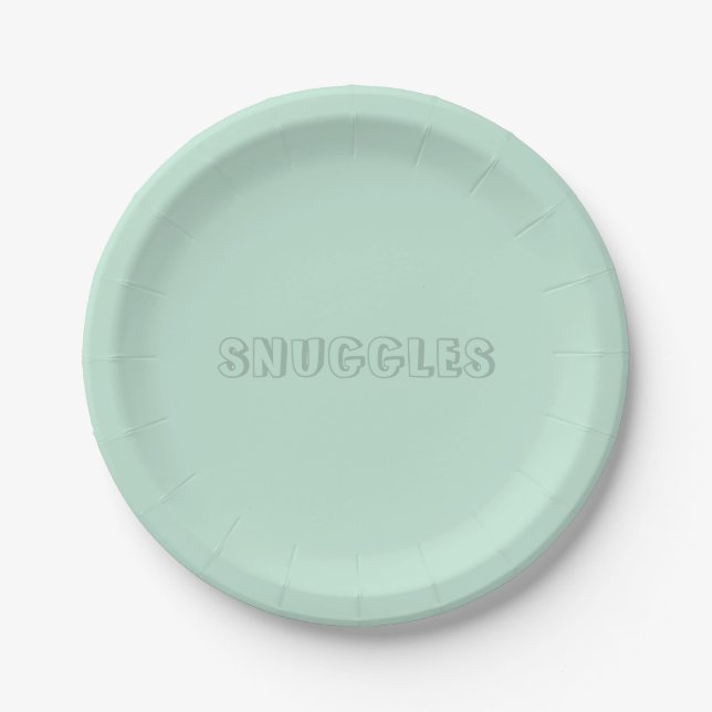 Assiettes En Carton Nom personnalisable "Snuggles" (Devant)