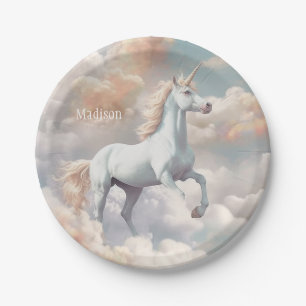 Assiettes En Carton Nom personnalisé belle licorne