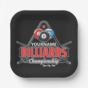 Assiettes En Carton NOM Personnalisé Billard 8 Ball Pool Cue Rack