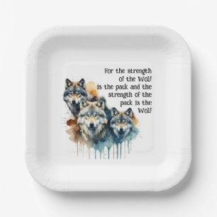 Assiettes En Carton Nom Personnalisé Inspirational Wolf Citation Force