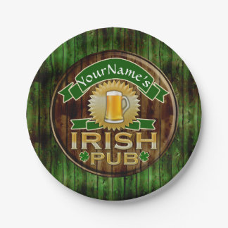 Assiettes En Carton Nom personnalisé Irish Pub Signer la Saint Patrick