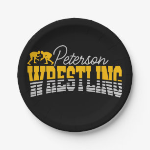 Assiettes En Carton NOM personnalisé Wrestling School Team Wrestler