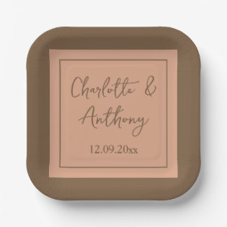 Assiettes En Carton Noms de calligraphie créative mariage Date