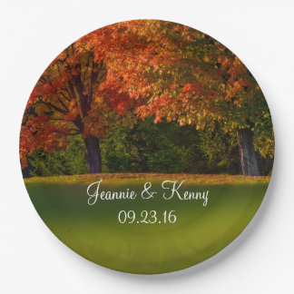 Assiettes En Carton Noms personnalisables Mariage de automne rustique