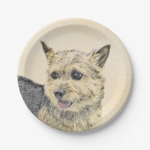 Assiettes En Carton Norwich Terrier Peinture - Cute Original Chien Art