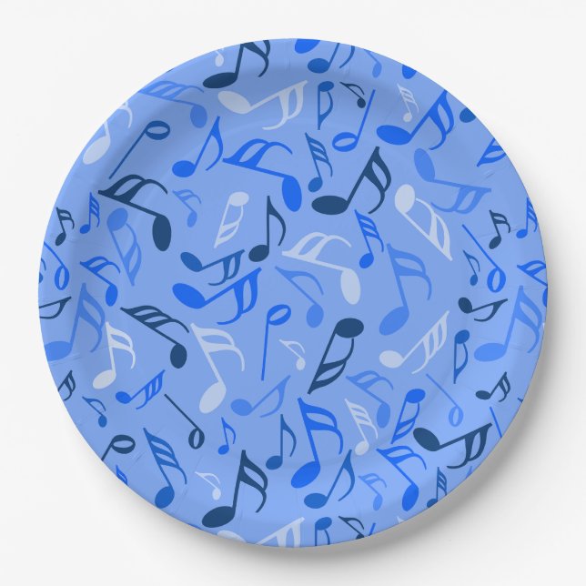 Assiettes En Carton Notes de musique colorée (Devant)