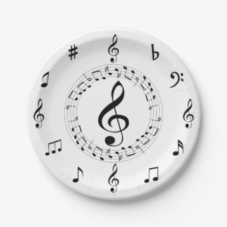 Assiettes En Carton Notes musicales