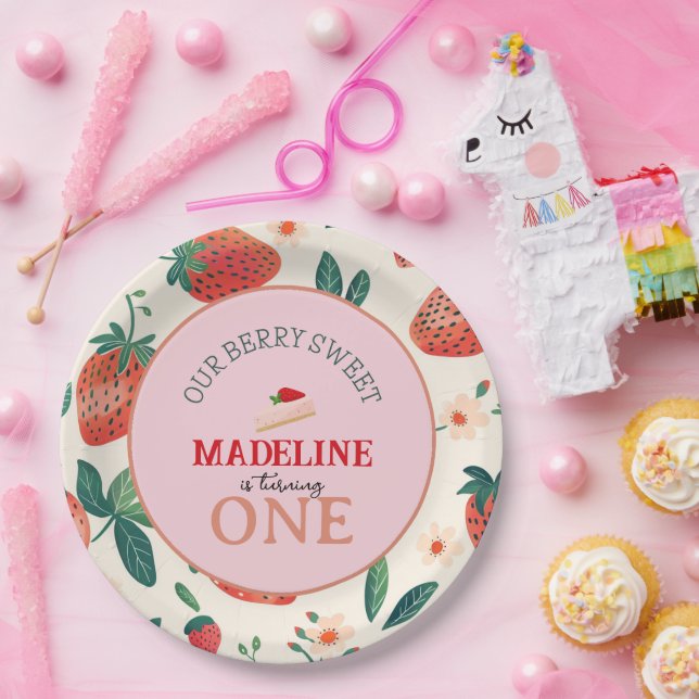 Assiettes En Carton Notre Berry Sweet Anniversaire (Fête)