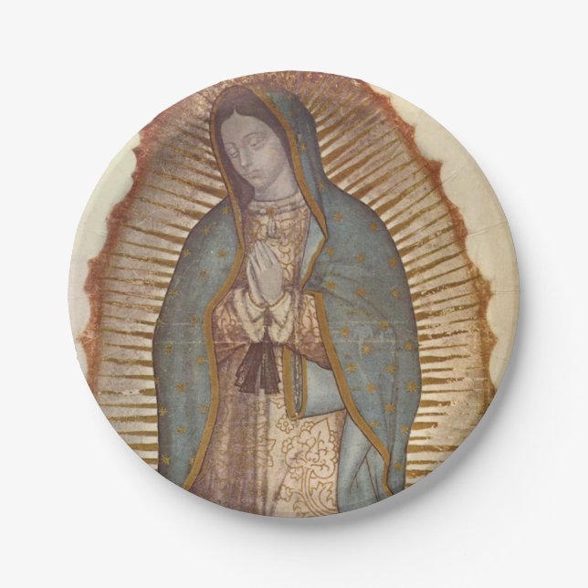 Assiettes En Carton Notre-Dame de Guadalupe (Nuestra Señora) (Virgen) (Devant)
