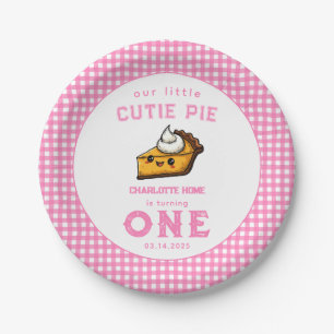 Assiettes En Carton Notre Little Cutie Pi Day 1er Anniversaire rose
