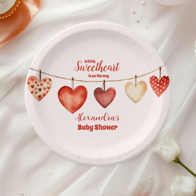 Assiettes En Carton Notre petit amour Baby shower de la Saint Valentin (Créateur téléchargé)