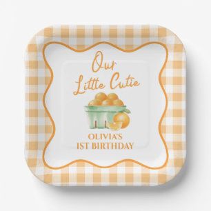 Assiettes En Carton Notre petit anniversaire orange mignon