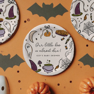 Assiettes En Carton Notre petit Baby shower d'Halloween presque dû