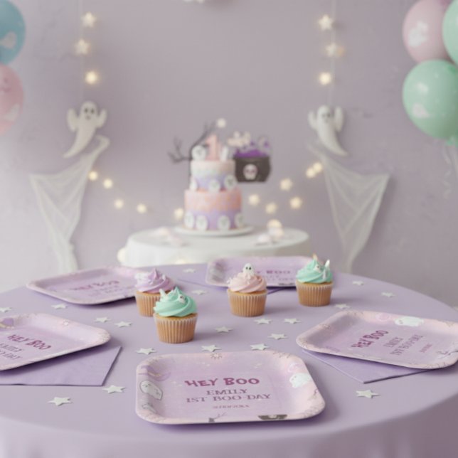 Assiettes En Carton Notre Petit Boo Halloween 1er Anniversaire (Créateur téléchargé)