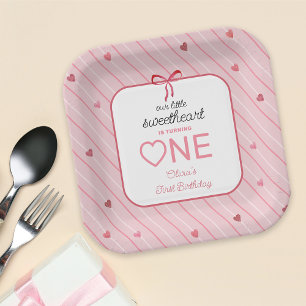 Assiettes En Carton Notre Petit Chouchou a un an pour son anniversaire