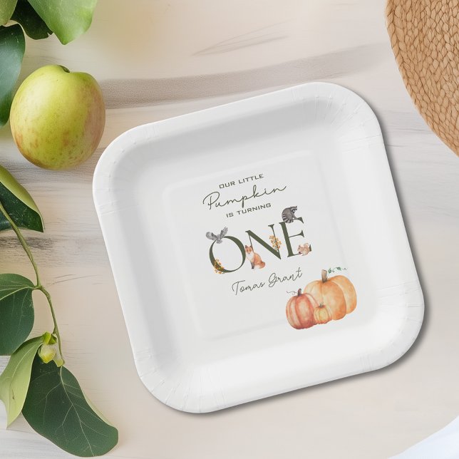 Assiettes En Carton Notre Petit Citrouille Automne 1er Anniversaire Pl (Our Little Pumpkin Fall 1st Birthday Paper Plate
)