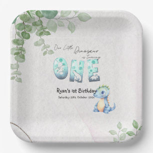 Assiettes En Carton Notre petit dinosaure fête son premier anniversair