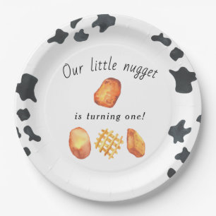 Assiettes En Carton Notre petit Nugget a un an Fête d'anniversaire pou