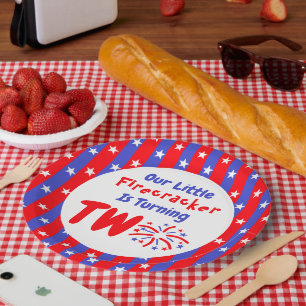 Assiettes En Carton Notre petit pétard 2e anniversaire