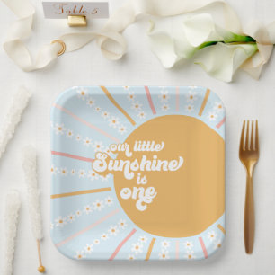 Assiettes En Carton Notre Petit Soleil boho floral papier de première