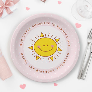 Assiettes En Carton Notre Petit Soleil tourne à l'Anniversaire d'une f