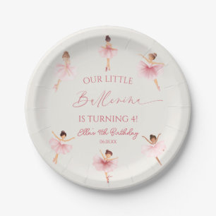 Assiettes En Carton Notre petite Ballerina Rose Ballet Anniversaire