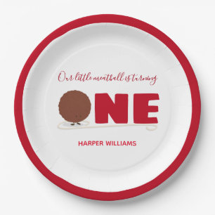 Assiettes En Carton Notre Petite Boulette De Viande À Un 1Er Anniversa