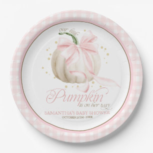 Assiettes En Carton Notre petite citrouille personnalisée en gingham r