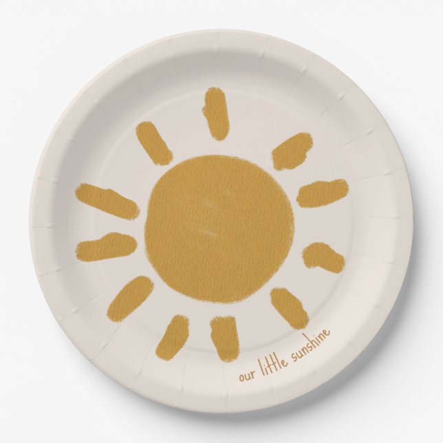 Assiettes En Carton Notre petite fille Sunshine Boy Anniversaire (Devant)
