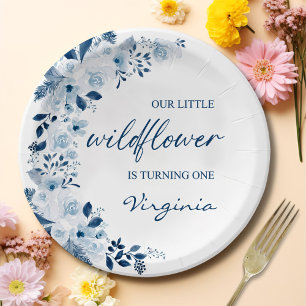 Assiettes En Carton Notre Petite Fleur sauvage Bébée Fille 1er anniver