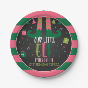 Assiettes En Carton Notre Petite Plate D'Anniversaire Elf - Fille Blk