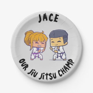 Assiettes En Carton Notre plaque de papier d'anniversaire Jiu Jitsu Ch