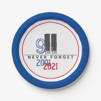 Assiettes En Carton N'oubliez jamais 911 Patriotic World Trade Center