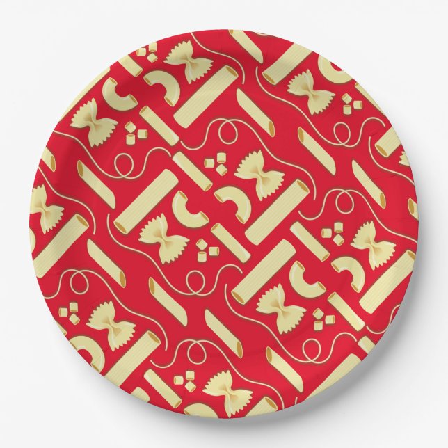 Assiettes En Carton Nouilles Pasta Enfant 1er Anniversaire fête Italie (Devant)