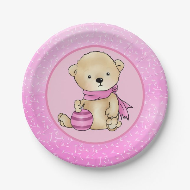 Assiettes En Carton Nounours (Devant)