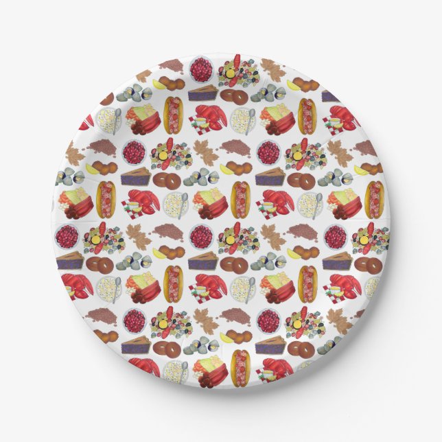 Assiettes En Carton Nourriture Côtière Nouvelle-Angleterre Amérique du (Devant)