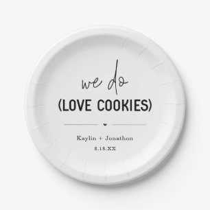 Assiettes En Carton Nous Aimons Les Cookies Mariage Plaques de papier 