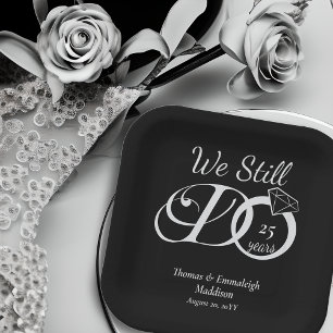 Assiettes En Carton Nous Faisons Toujours La Typographie Anniversaire